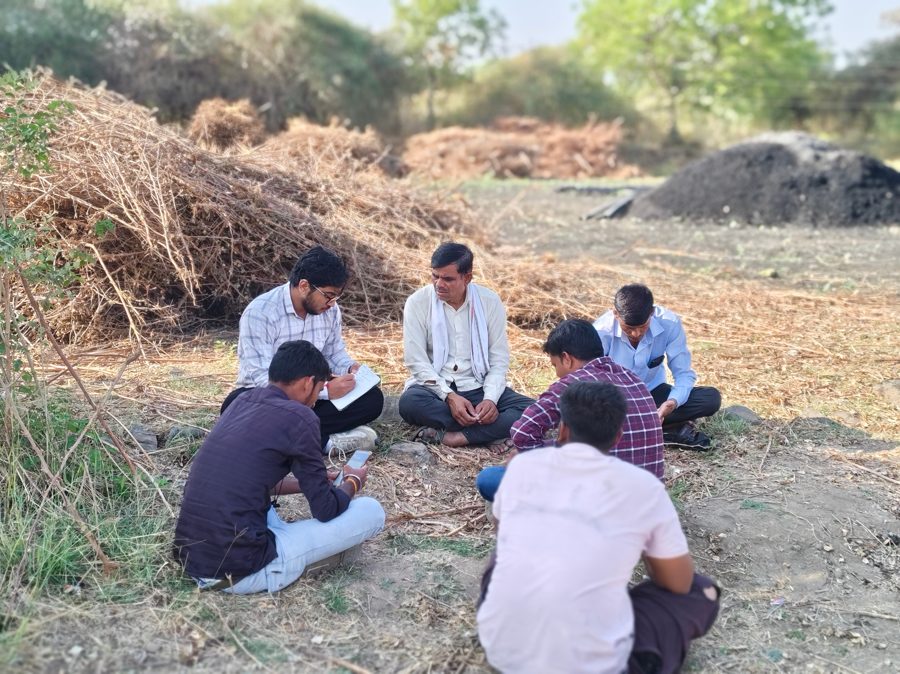 Field survey with a smallholder farmer