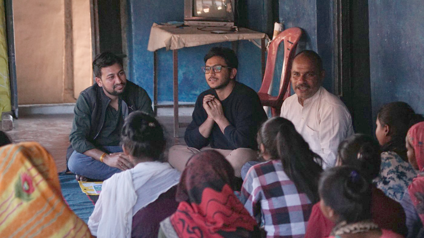 Delta Insights researchers running a household focus-group discussion in Madhya Pradesh